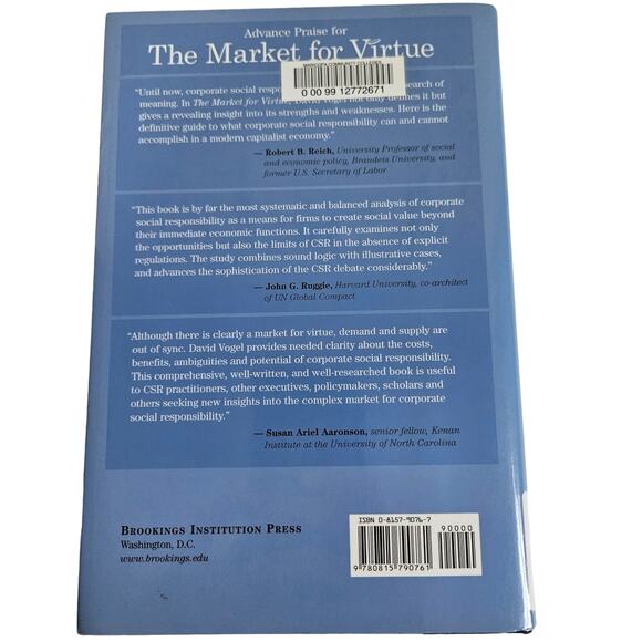 The Market For Virtue By David Vogel Hardcover Book Corporate Social Business - Picture 3 of 6